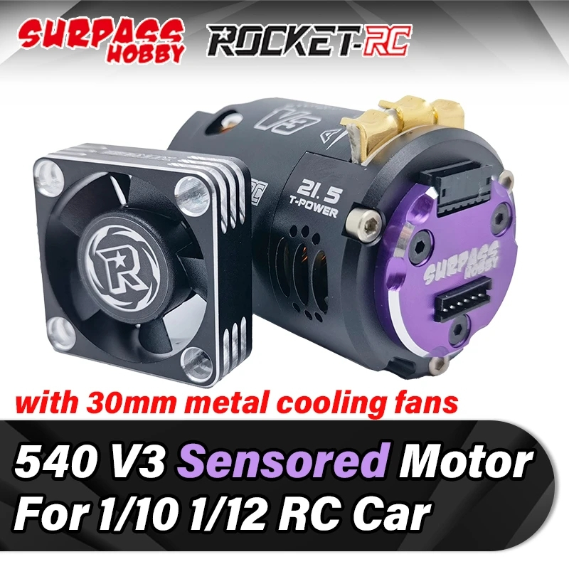 Surpass Hobby Rocket มอเตอร์เซนเซอร์ ไร้แปรงถ่าน 540 V3 3.5T 10.5T 25.5T 21.5T 13.5T กันน้ํา สําหรับรถบังคับ 1/10 1/12