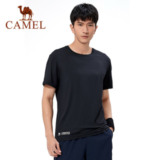 Camel เสื้อยืดแขนสั้น ระบายอากาศ แบบแห้งเร็ว ดูดซับเหงื่อ เหมาะกับการวิ่ง เล่นกีฬากลางแจ้ง สําหรับผู้ชาย