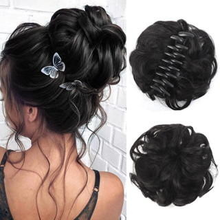 กิ๊บติดผมสังเคราะห์ ยืดหยุ่น ผมตรง ผม Chignon ต่อผม Scrunchie สําหรับผู้หญิงและเด็ก