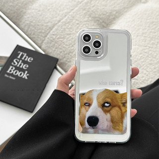 【Mirror case/Funny dog】เคส compatible for iPhone 11 12 13 14 pro max case