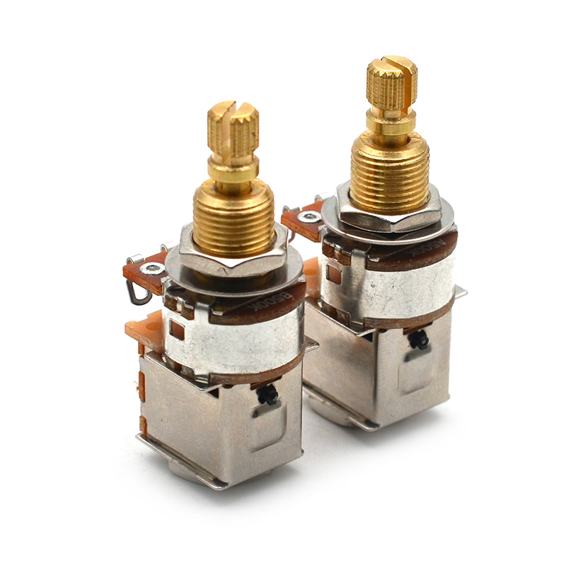 2 ชิ้นกีตาร์เพลาทองเหลือง Push/Push หม้อ 250 K/500 K กีตาร์ควบคุมหม้อ Potentiometer กีตาร์อะไหล่