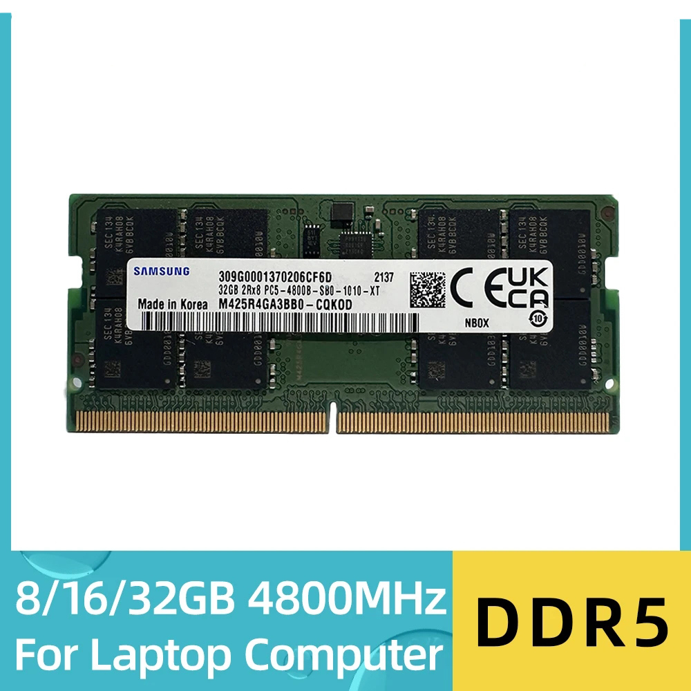 Samsung โน้ตบุ๊ก DDR5 RAM 32GB 16GB 8GB 4800MHz SO DIMM 262pin สําหรับแล็ปท็อป โน้ตบุ๊ก คอมพิวเตอร์ 