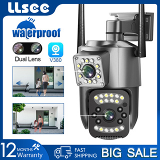 Llsee, V380 Pro, กล้องวงจรปิด WIFI, กล้องรักษาความปลอดภัย IP กลางแจ้ง แบบไร้สาย, 4K, 8MP, การมองเห็นกลางคืน สี, การโทรสองทาง, สัญญาณเตือนการติดตามมือถือ 360 องศา