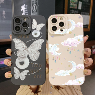 เคสโทรศัพท์มือถือ ขอบสี่เหลี่ยม ลายก้อนเมฆ ผีเสื้อ สําหรับ Infinix Hot 20S 20i 30i 9 30 20 Play Smart 6 Plus X6823 Zero 5G 2023