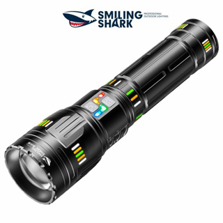 Smiling Shark SD5996 ไฟฉาย Led M80 10000 ลูเมน สีสันสดใส 6 โหมด 181300 ไฟฉาย แบบซูมได้ ชาร์จ USB สําหรับตั้งแคมป์ เดินป่า กลางแจ้ง