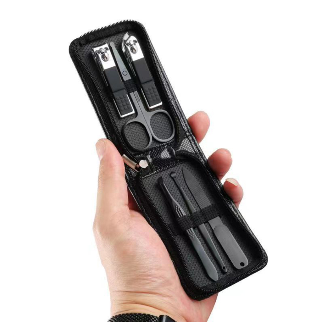 ชุดกรรไกรตัดเล็บ แบบพกพา หรูหรา สีดํา สไตล์เยอรมนี จํานวน 6 ชิ้น - รูปที่ 2