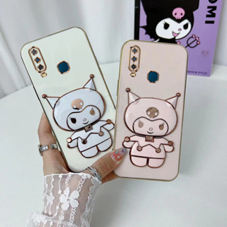 เคสโทรศัพท์มือถือ ซิลิโคนนุ่ม พร้อมกระจกแต่งหน้า พับได้ สําหรับ Vivo 1901 1902 1904 1906 1907 1915 1935 1938 1920