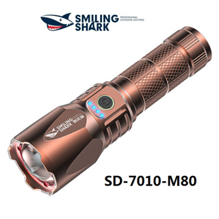 Smiling Shark ไฟฉาย Led M80 10000LM รูปปลาฉลามยิ้ม ซูมได้ กันน้ํา ชาร์จไฟได้ สําหรับเดินป่า ล่าสัตว์ เดินเล่น กลางแจ้ง