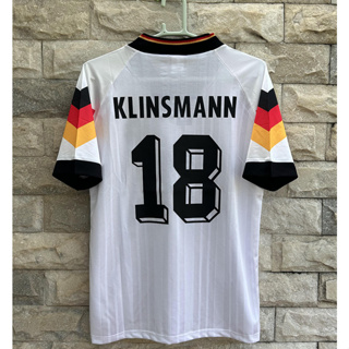 เสื้อกีฬาแขนสั้น ลายทีมชาติฟุตบอล MATTHAUS KLINSMANN 1992 ชุดเหย้า คุณภาพสูง สไตล์เยอรมนีเรโทร