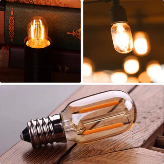 E12 E14 หลอดไฟ Led ขนาดเล็ก T20 1W 2W หรี่แสงได้ 220V สีขาวอบอุ่น สไตล์โบราณ สําหรับตกแต่งบ้าน