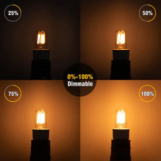 E12 E14 หลอดไฟ Led ขนาดเล็ก T20 1W 2W หรี่แสงได้ 220V สีขาวอบอุ่น สไตล์โบราณ สําหรับตกแต่งบ้าน