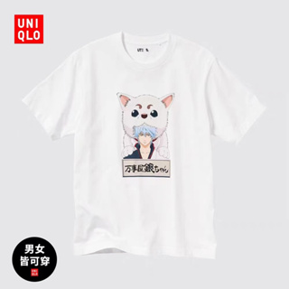 Uniqlo เสื้อยืดแขนสั้น พิมพ์ลายอนิเมะ GINTAMA สําหรับผู้ชาย และผู้หญิง (UT)