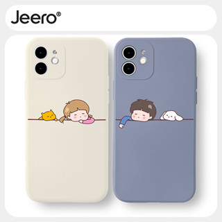 Jeero เคสคู่ เคสไอโฟน คู่รัก กันกระแทกซิลิโคนนุ่มน่ารักตลก เคสโทรศัพท์ Compatible for iPhone 15 14 13 12 11 Pro Max SE 2020 X XR XS 8 7 6 6S Plus พลัส HFF3085