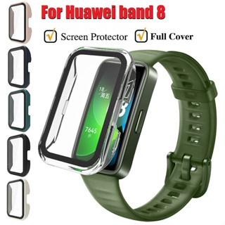 เคส PC พร้อมกระจกนิรภัย กันกระแทก สําหรับ PC Case+Tempered Glass เคส Huawei band 8 Case Shockproof Bumper Huawei band 8 Cover Full Covered Screen Huawei band 8 เคส Protector Huawei Watch Accessory