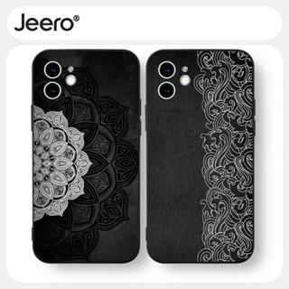 Jeero เคสไอโฟน เคสซิลิโคนนุ่มกันกระแทกน่ารักตลกสีดำ เคสโทรศัพท์ Compatible for iPhone 15 14 13 12 11 Pro Max SE 2020 X XR XS 8 7 6 6S Plus พลัส HFF3078