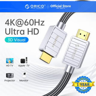 Orico สาย HDMI 2.0 ความเร็วสูง 18Gbps 4K 3D 1080P ตัวผู้ เป็นตัวผู้ สําหรับโปรเจคเตอร์ LED TV PS4/3 Xbox PC (H4CY)