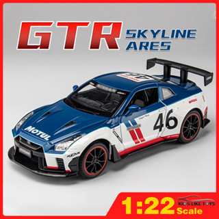 Klt โมเดลรถแข่ง สเกล 1/22 GTR R35 โลหะอัลลอย ของเล่นสําหรับเด็กผู้ชาย เด็ก