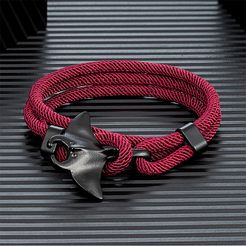 Mkendn Ocean สไตล์ Manta Ray Multilayer เชือกสร้อยข้อมือ Charms ผู้ชายผู้หญิงชายหาดสายรัดข้อมือปรับเครื่องประดับ Homme