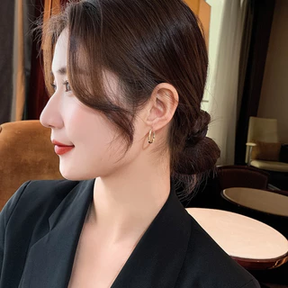 ต่างหูแฟชั่น ทรงสี่เหลี่ยม เรียบง่าย หรูหรา เครื่องประดับ