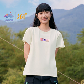 เสื้อยืดคอกลม แขนสั้น ผ้าฝ้าย ระบายอากาศ 361 องศา แบบเรียบง่าย สําหรับผู้หญิง 662329103