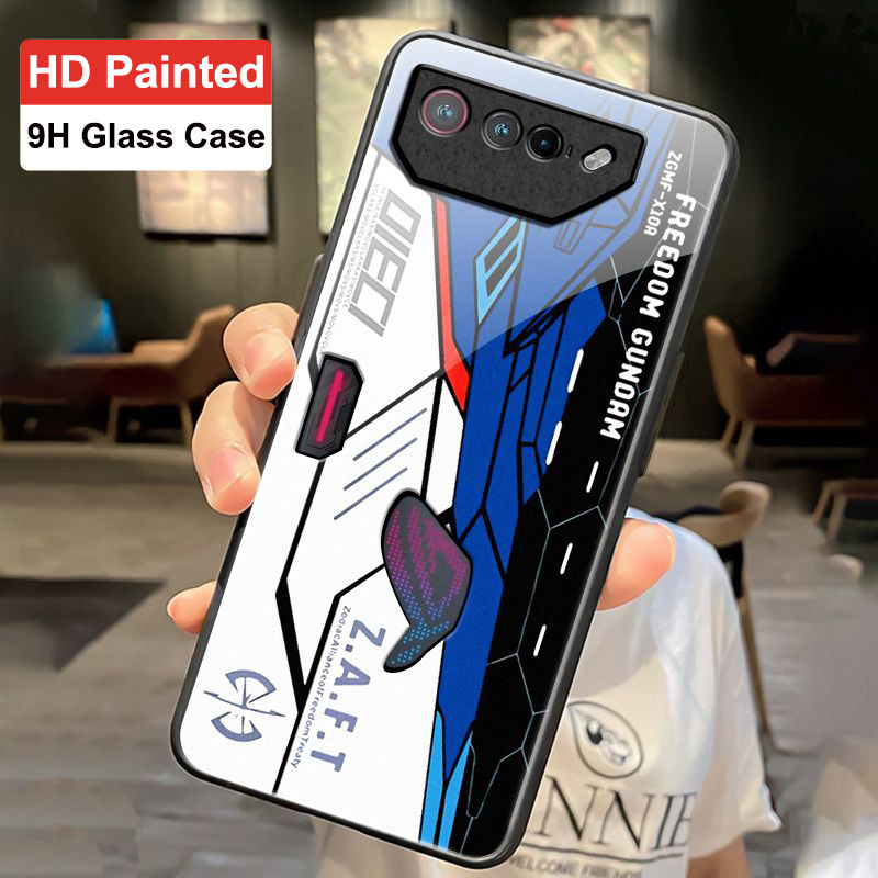 สําหรับ Asus ROG โทรศัพท์ 7 กรณี ROG 7 6 5S 5 3 9H กระจกนิรภัยกลับสําหรับ Asus ROG 5S ฝาครอบโทรศัพท์ ROG7 ROG6 ROG5 แก้ว Funda