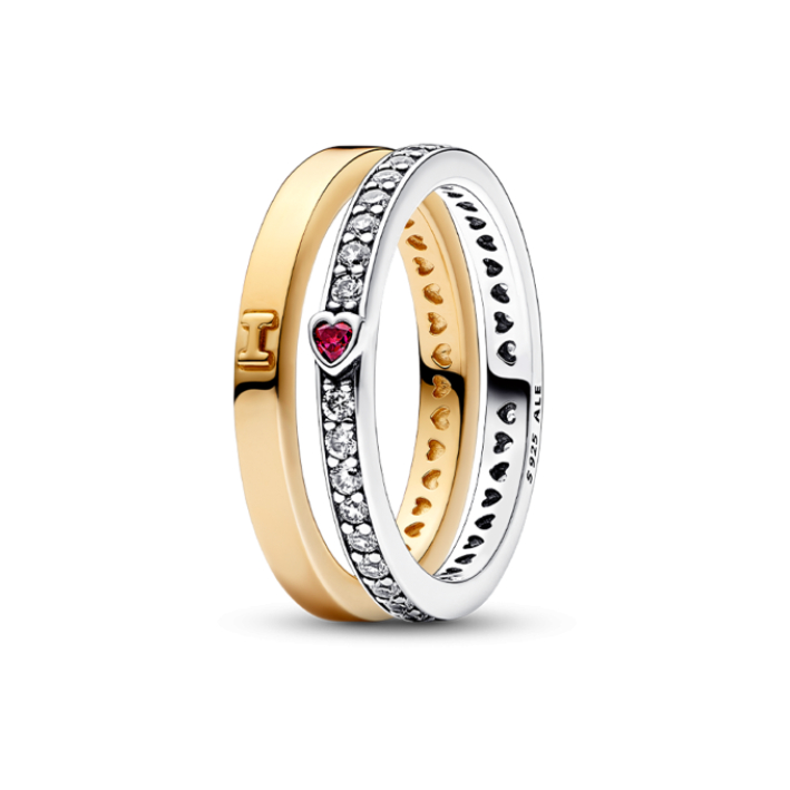 Newpandora 925s Silver My Love "I Love U" แหวนคู่