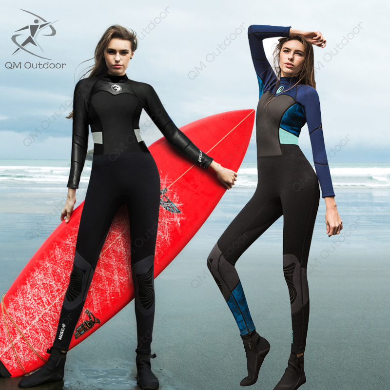 HISEA 1.5 มม./3 มม. Neoprene Wetsuit สําหรับผู้หญิงชุดดําน้ําชิ้นเดียวแขนยาว Anti-UV Aanti-jellyfish ว่ายน้ําท่อง
