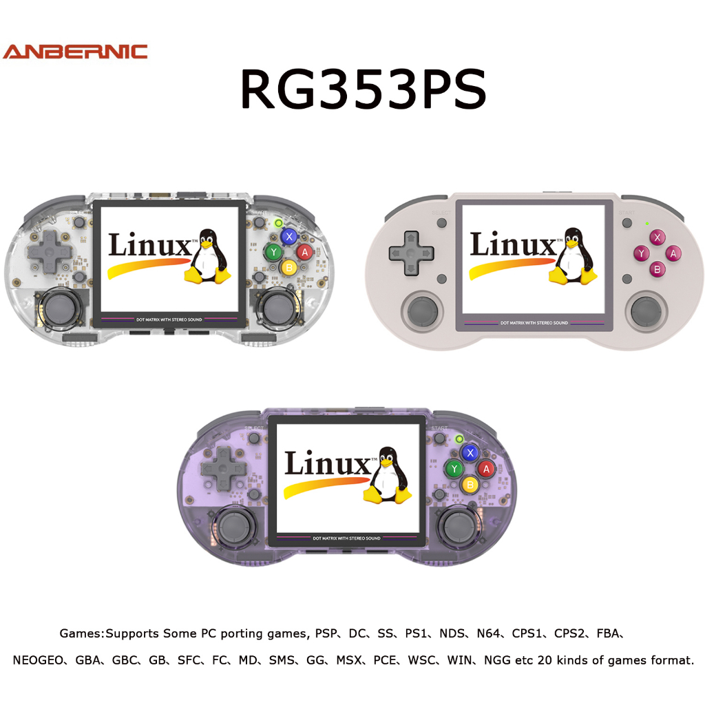 Anbernic RG353PS เกมคอนโซล เรโทร 3.5 นิ้ว 640480 RK3566 Quad-Core 64 ...