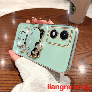 เคสซิลิโคนนิ่ม ลายการ์ตูนคิตตี้ พร้อมกระจกแต่งหน้า สําหรับ VIVO Y02S 5G 2022 DDJZM01