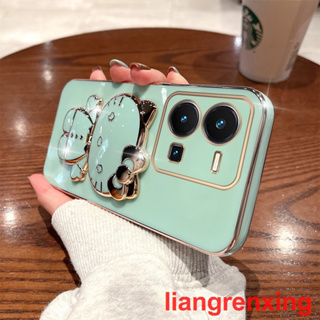 เคสซิลิโคนนิ่ม ลายการ์ตูนคิตตี้ พร้อมกระจกแต่งหน้า สําหรับ VIVO Y35 5G 2022 DDJZM01