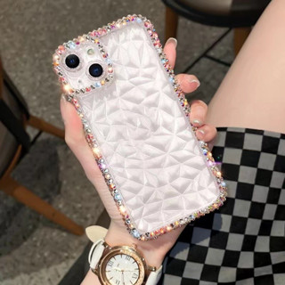 เคสป้องกันโทรศัพท์มือถือใส แบบนิ่ม กันกระแทก ประดับเพชร หรูหรา สําหรับ Apple iPhone 14 13 12promax 11 X XSMAX XR 78plus 78