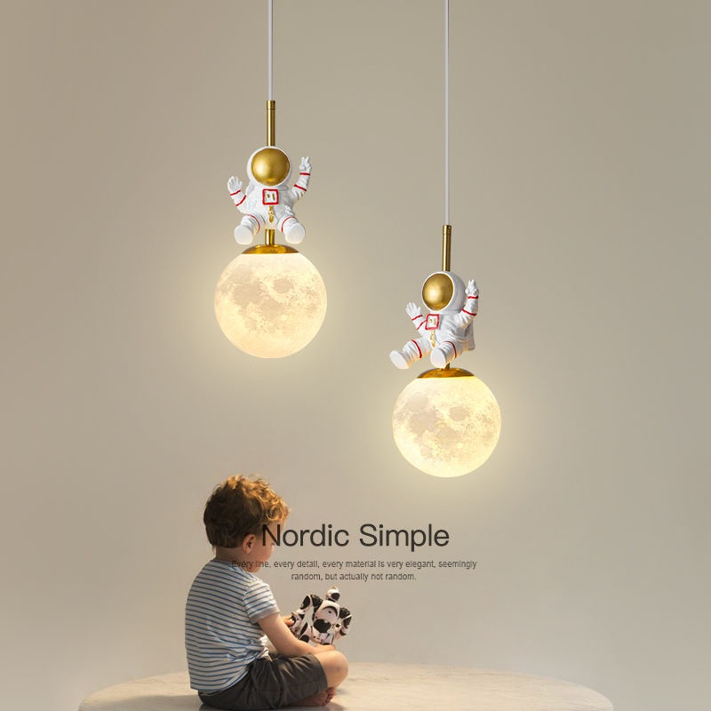 IKEE โคมไฟห้อยนักบินอวกาศ Led โคมไฟระย้าห้องเด็ก โมเดิร์น สําหรับตกแต่ง ห้องนอน