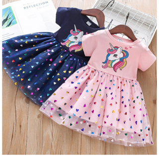 ชุดเดรสกระโปรง ผ้าฝ้าย พิมพ์ลายเจ้าหญิง สวมใส่สบาย แฟชั่นฤดู…