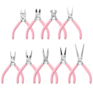 ชุดคีมทำเครื่องประดับด้ามสีชมพูกันลื่น สำหรับงาน DIY อุปกรณ์คราฟท์เครื่องประดับ