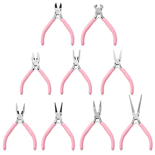 ชุดคีมทำเครื่องประดับด้ามสีชมพูกันลื่น สำหรับงาน DIY อุปกรณ์คราฟท์เครื่องประดับ