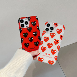 เคสโทรศัพท์มือถือแบบนิ่ม โปร่งแสง ลายการ์ตูนโลโก้ CDG play สําหรับ iPhone14 14pro 14promax iPhone13 13pro 13promax iPhone12 12pro 12promax iPhone11 11promax x xs xr xs