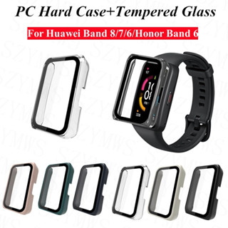 Huawei Band 8 7 6 เคส พร้อมกระจกนิรภัย สําหรับ Honor Band 6 PC เคสป้องกัน แบบแข็ง