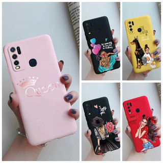 เคสโทรศัพท์มือถือ ซิลิโคนนุ่ม ลายมงกุฎเด็กผู้หญิง แฟชั่นหรูหรา สําหรับ Vivo Y50 Y30 1935 1938