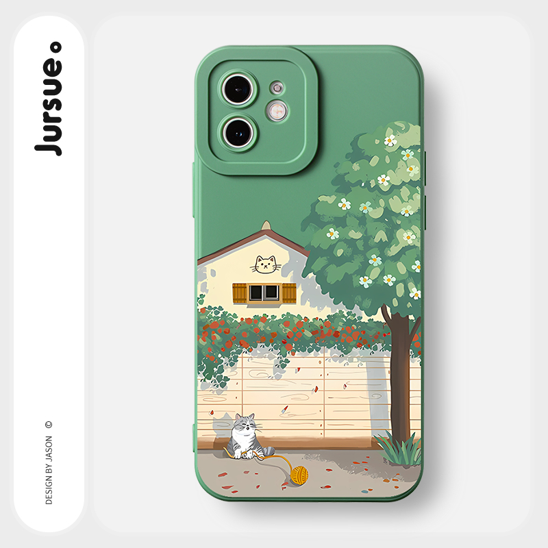 JURSUE เคสไอโฟน เคสซิลิโคนนุ่มกันกระแทกน่ารักตลก เคสโทรศัพท์ Compatible for iPhone 16 15 14 13 12 11 Pro Max SE 2020 X XR XS 8 7 Plus พลัส Y3435