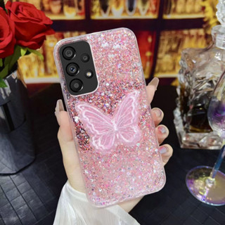 Samsung A33 A23 A53 A52 A32 A22 5G A73 A72 A42 A02S A03 เคสโทรศัพท์มือถือ ปักลายผีเสื้อ สําหรับ