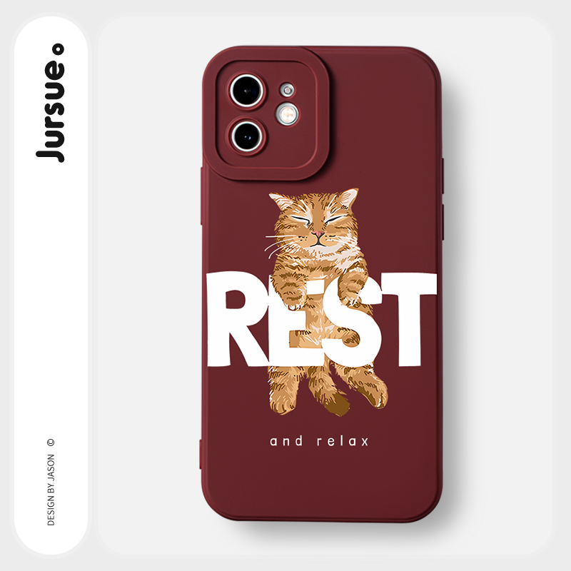 JURSUE เคสไอโฟน เคสซิลิโคนนุ่มกันกระแทกน่ารักตลก เคสโทรศัพท์ สีดำ Compatible for iPhone 16 15 14 13 12 11 Pro Max SE 2020 X XR XS 8 7 Plus พลัส Y3430