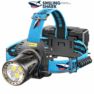 Smiling Shark TD2003 ไฟหน้า Led M90 15000 ลูเมน สว่างมาก เซนเซอร์ไฟหน้า พร้อมไฟสีแดง ชาร์จ USB สําหรับตกปลา ตั้งแคมป์ กลางแจ้ง