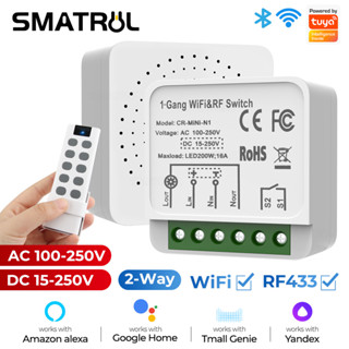 Smatrul โมดูลสวิตช์อัจฉริยะ DC 16A Tuya WiFi RF433 2 ทาง ขนาดเล็ก สําหรับ Google Home Alexa tmall genie