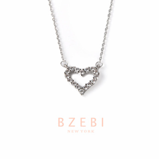 Bzebi สร้อยคอแฟชั่น เงิน ทองคําขาว สเตนเลส 18K สไตล์เกาหลี ป้องกันสนิม เครื่องประดับแฟชั่น พรีเมี่ยม ไม่จางหาย ใส่อาบน้ําได้ 1220n