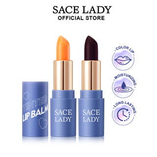 Sace LADY ลิปบาล์ม เปลี่ยนสี ติดทนนาน กันน้ํา ลิปทินท์ &amp; คราบ ลิปสติกเม็ดสีสูง