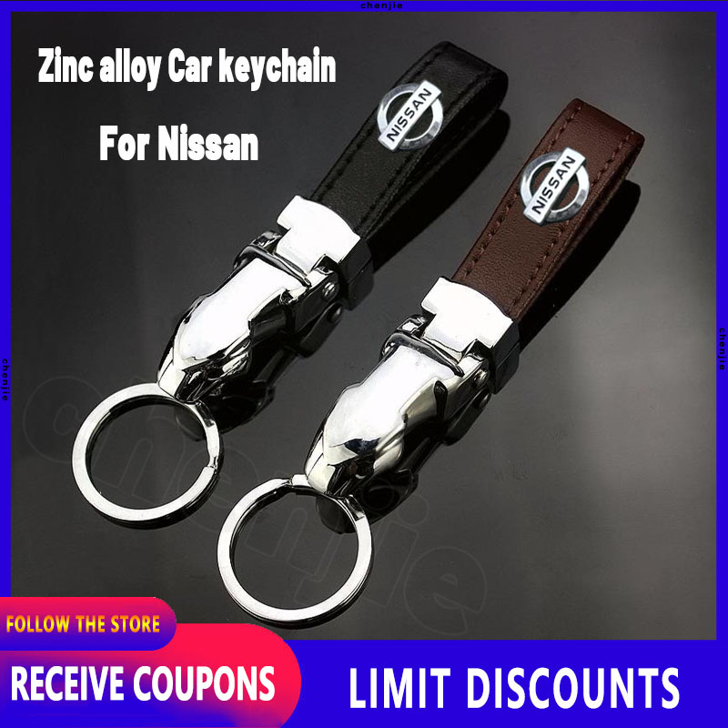 หนังคุณภาพสูงพวงกุญแจที่กําหนดเองโลหะผสมสังกะสีรถพวงกุญแจผู้ถือกุญแจรถแฟชั่นส่วนบุคคลพวงกุญแจโลหะรถจ