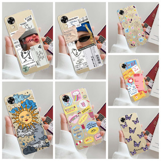 เคสโทรศัพท์มือถือ ซิลิโคนนิ่ม TPU ใส ลายฉลากศิลปะ แฟชั่น สําหรับ OPPO A17K A17 2022 CPH2471 CPH2477 A17 A 17K 4G