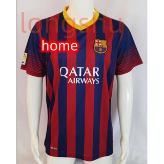 เสื้อกีฬาแขนสั้น ลายทีมชาติฟุตบอล Barcelona 2013 ชุดเหย้า สไตล์เรโทร ไซซ์ S-XXL