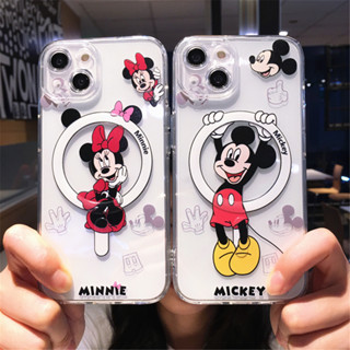 [เคสใส ลายการ์ตูนมิกกี้ มินนี่เมาส์] เคสโทรศัพท์มือถือ กันกระแทก สําหรับ iPhone14pro 13 12 pro max 11