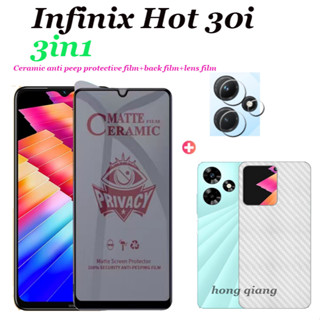 3 in 1 ฟิล์มเซรามิค กันรอยหน้าจอ และฟิล์มกันรอยด้านหลัง และเลนส์ สําหรับ Infinix Hot 30 30i 30 Play 20 20play 20s 20 5G 11 Play